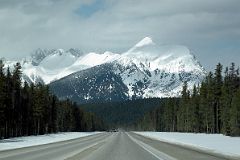 16 Mount White Tail and Mount Wardle From Highway 93 On Drive From Castle Junction To Radium In Winter